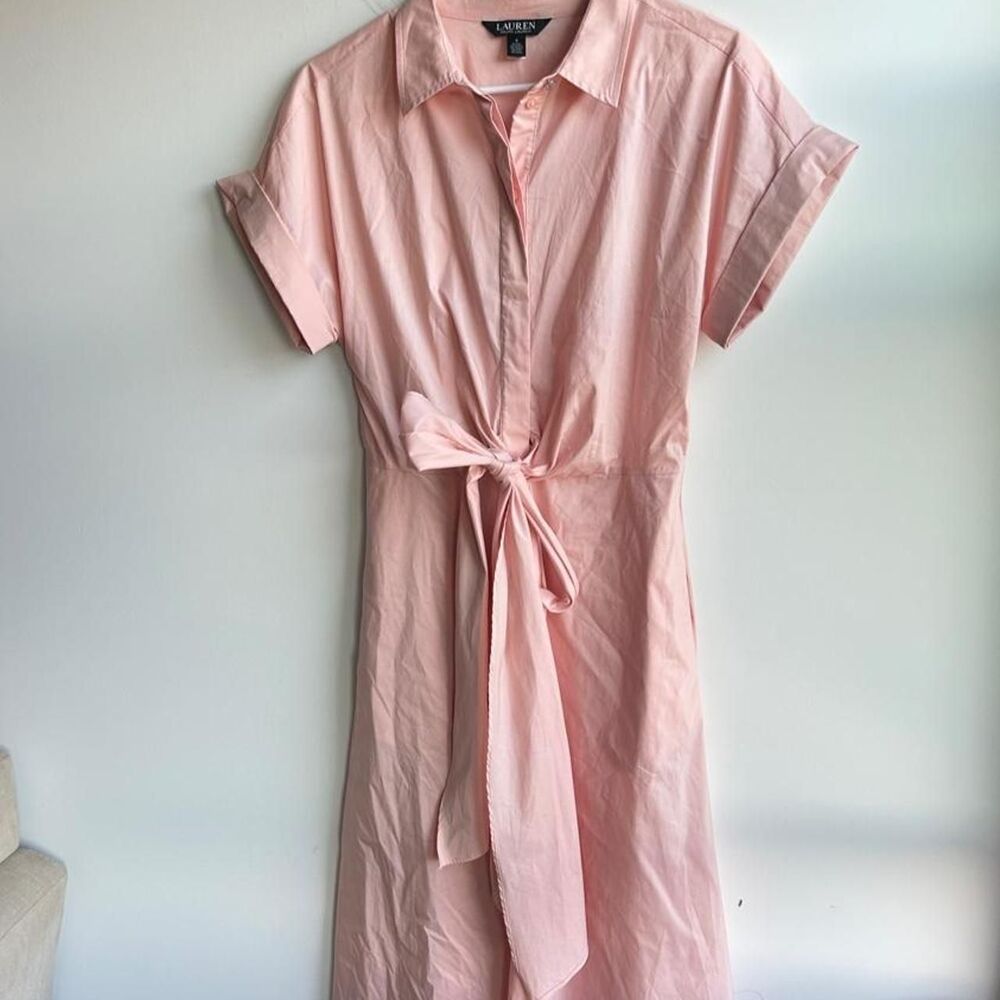 Ralph Lauren Stretch Cotton Pink shirt dress Size 6